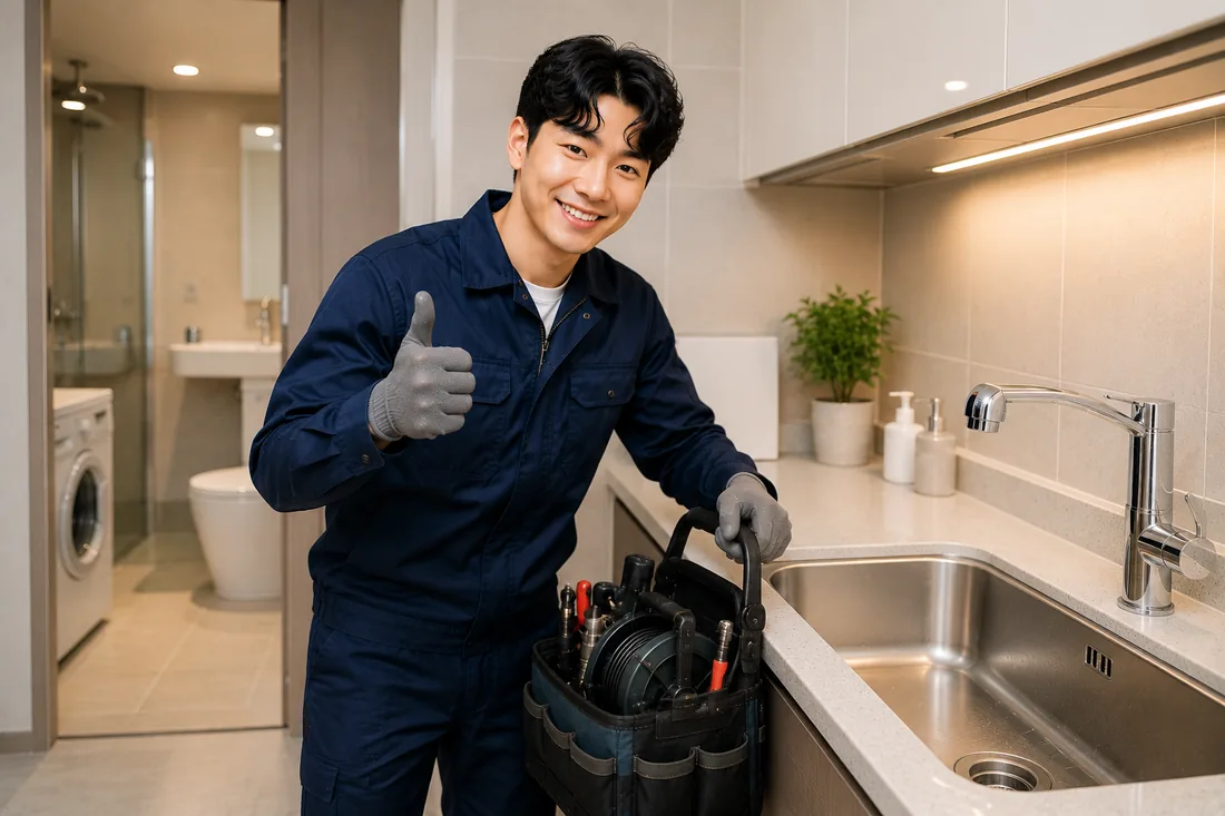 원당동 배관막힘 마무리점검